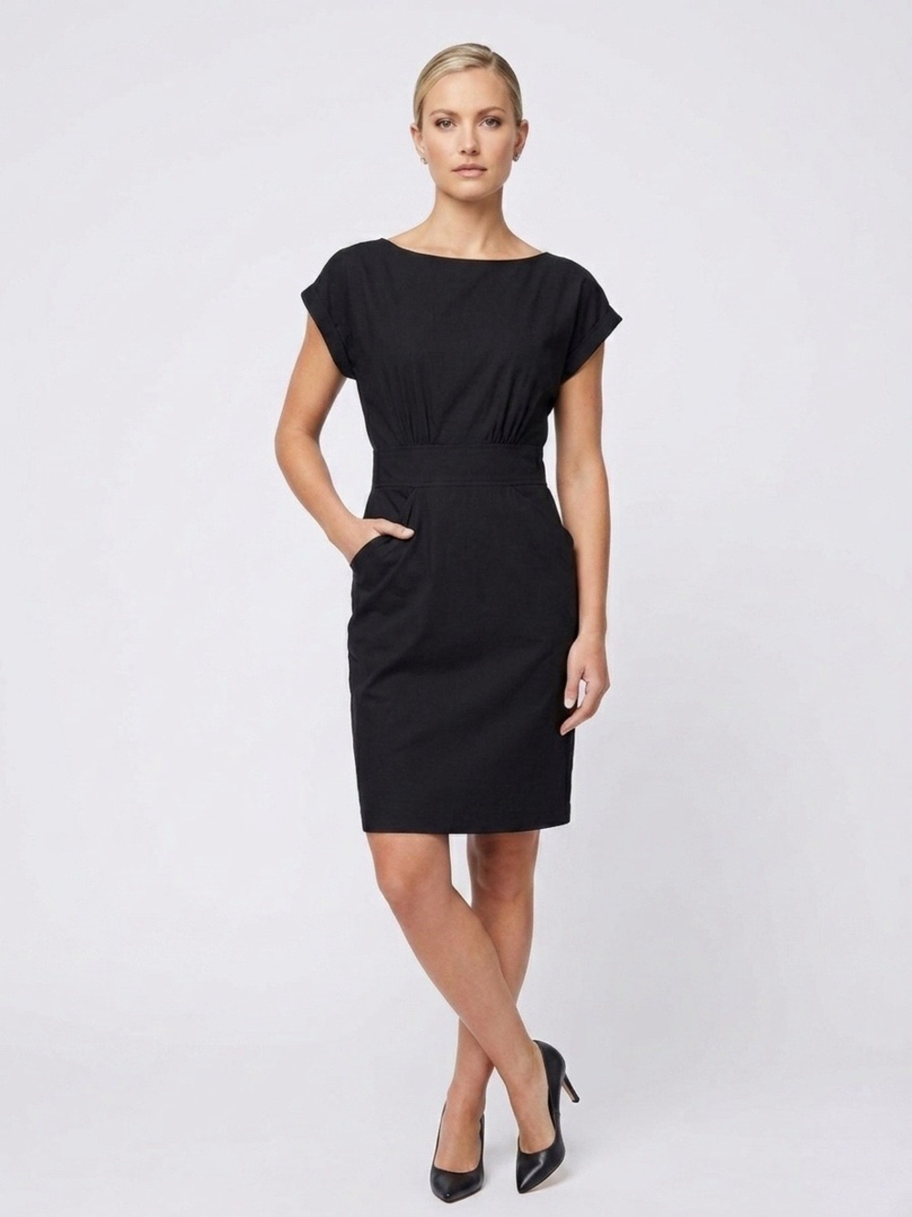 030 THEORY Women’s Anderson Shellback Sleeveless Linen Dress - Black, Sz 4